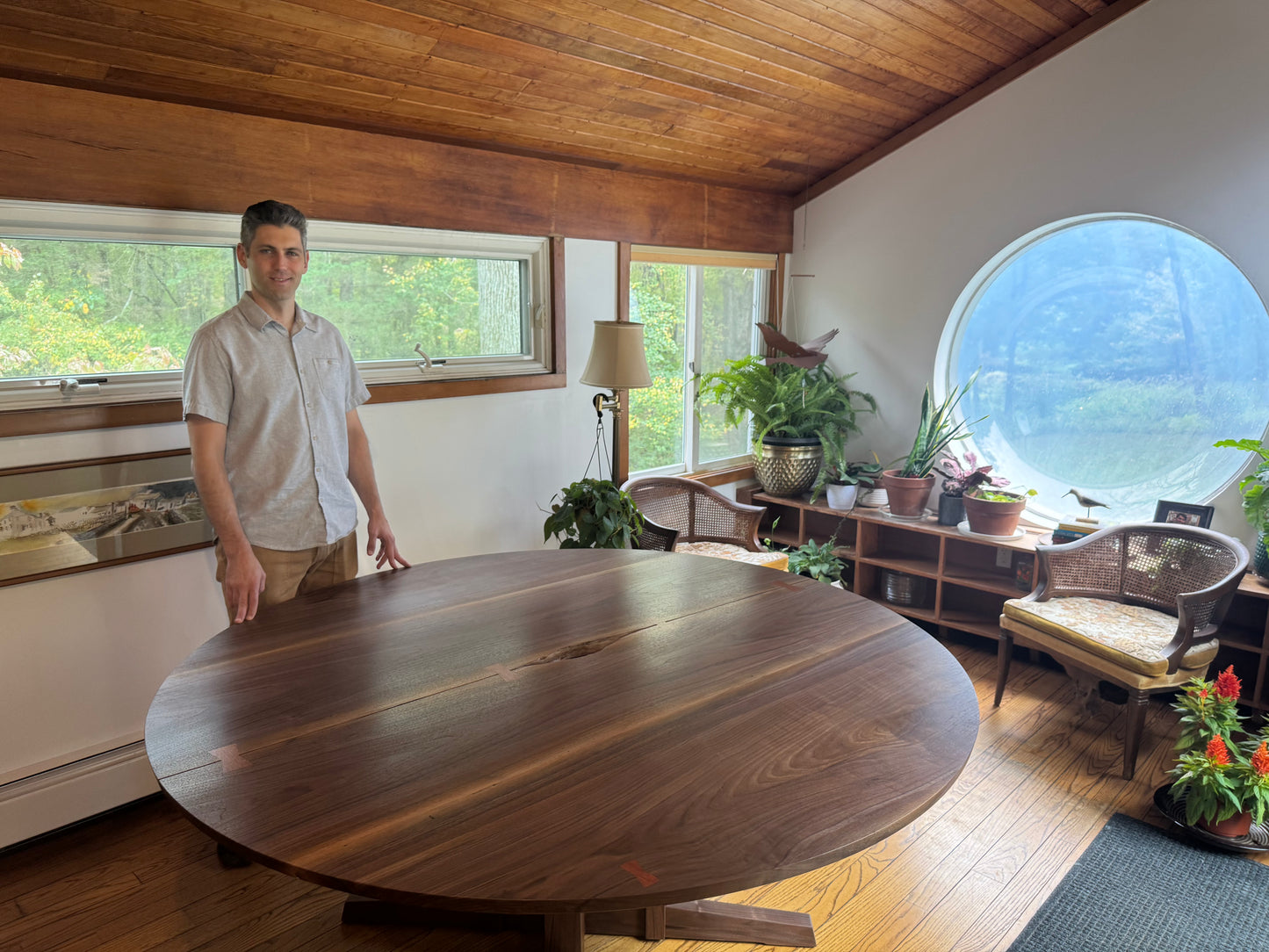 Nakashima Style 6ft Round Dining Table